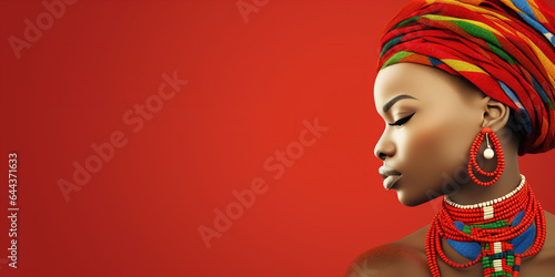 Bright female portrait in colors of kwanzaa holiday © xartproduction