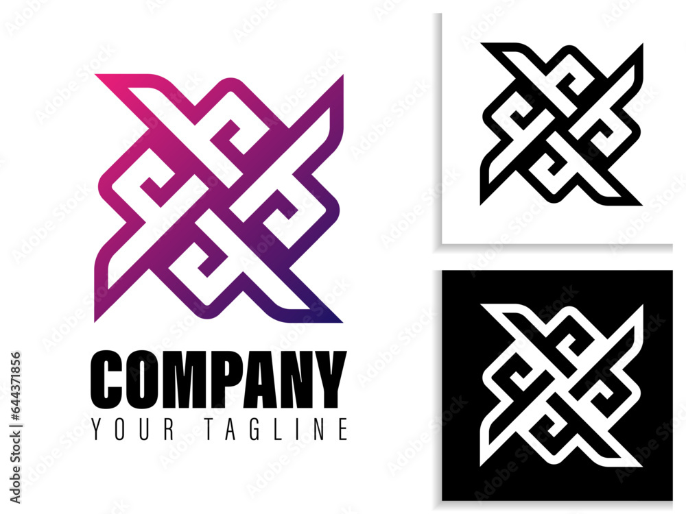 simple geometric logo design in gradient color simple geometric logo design in gradient color