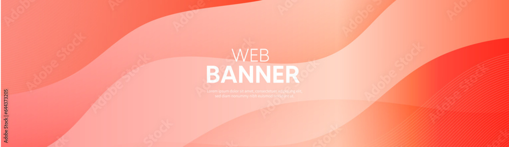 Abstract background with waves, Pink banner