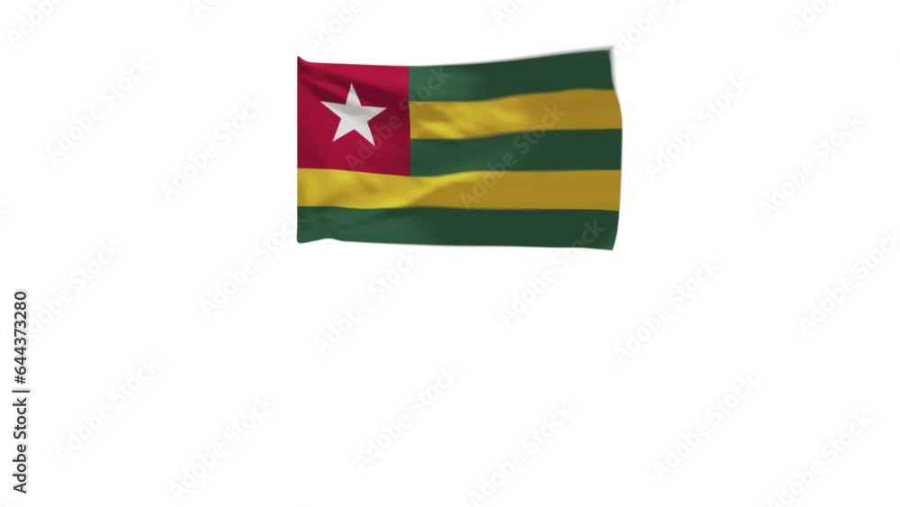 3D rendering of the flag of Togo waving in the wind. 3D rendering of the flag of Togo waving in the wind.
