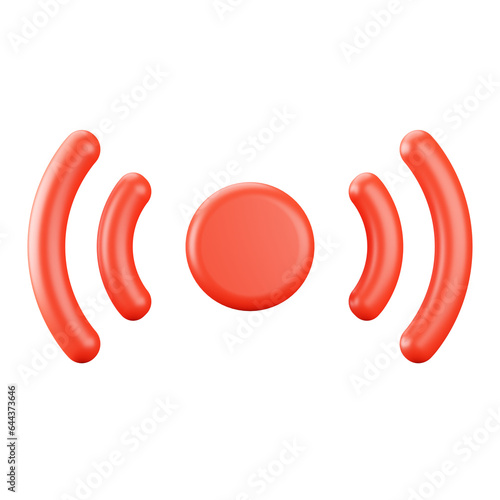 3d rendering of live streaming icon.