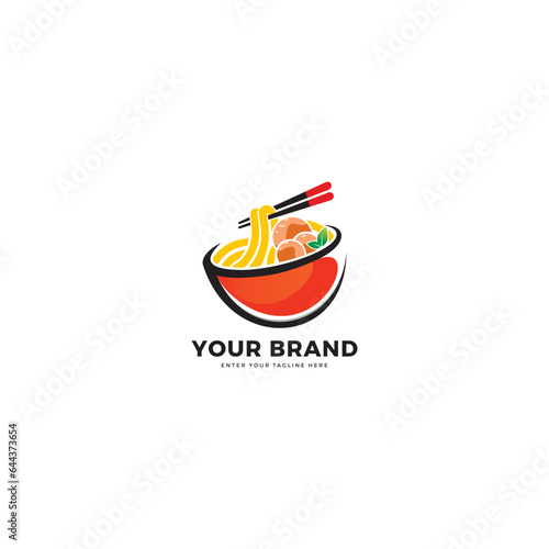 Meatball food logo, vector graphic design photo