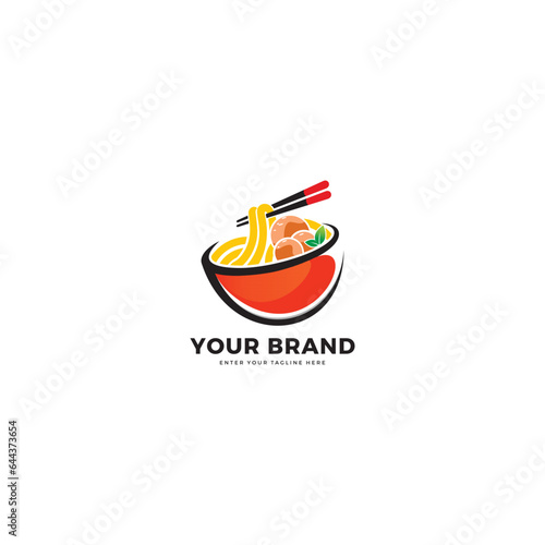 Meatball food logo, vector graphic design