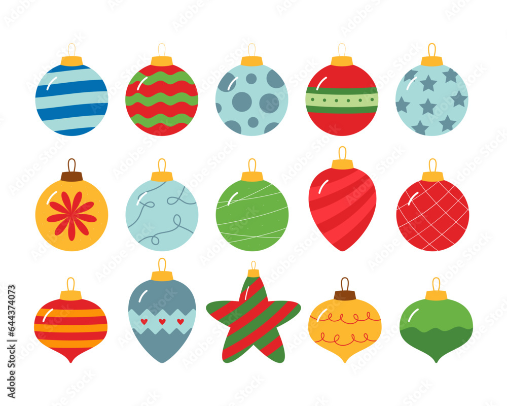 Christmas ball ornament flat design illustration Christmas ball ornament flat design illustration