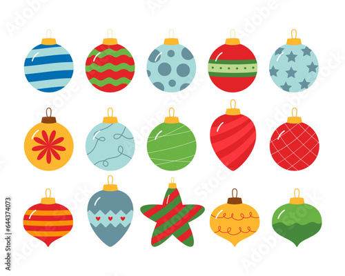  Christmas ball ornament flat design illustration