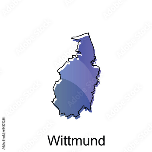 vector map of Wittmund modern outline, Logo Vector Design. Abstract, designs concept, logo, logotype element for template. photo