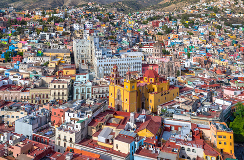Fototapeta Naklejka Na Ścianę i Meble -  Panoramic view of Guanajuato, Mexico. UNESCO World Heritage Site..