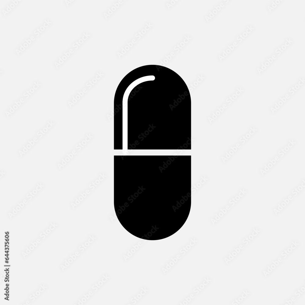 Capsule Icon - Vector Illustration In Glyph Style for Design and Websites, Presentation or Application. Capsule Icon - Vector Illustration In Glyph Style for Design and Websites, Presentation or Application.