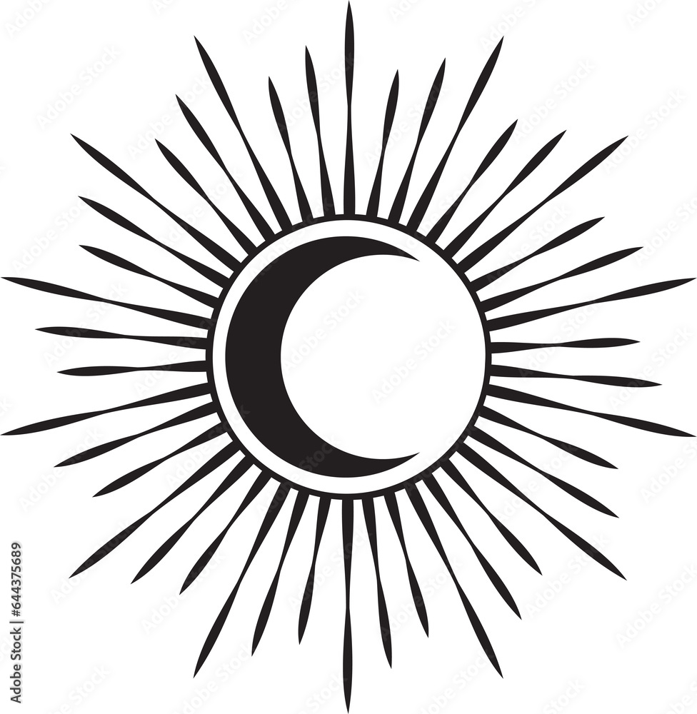 Sun and Moon celestial mystic esoteric magic elements . Sun and Moon celestial mystic esoteric magic elements .