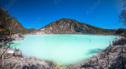 Obraz na plátně White crater or Kawah Putih sulfur lake in West Java, Near Bandung city, Indonesia