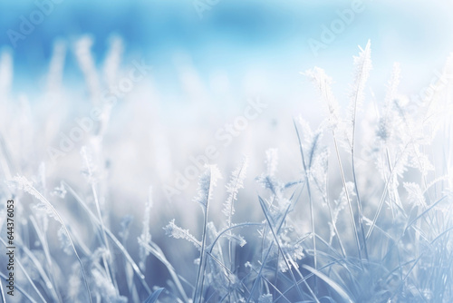 A winter wonderland scene showcasing a frosted grassy field, where delicate icicles cling to the blades of grass. The soft light from the window illuminates the icy landscape, creating