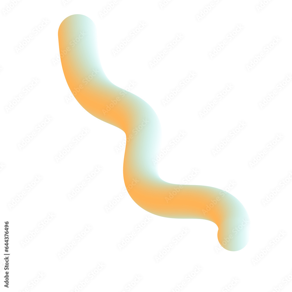 3D Gradient Squiggly Line Shape 3D Gradient Squiggly Line Shape