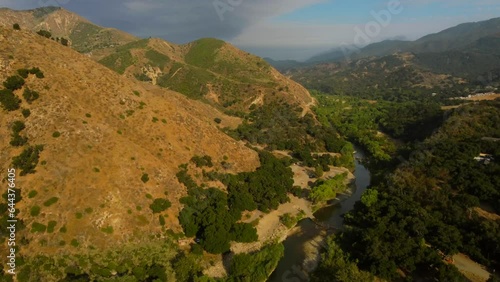 Aerial View of Santa Ynez River, Santa Barbara County, California 