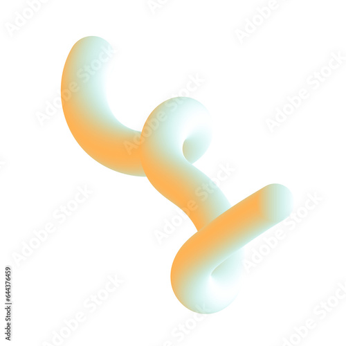 3D Gradient Squiggly Line Shape