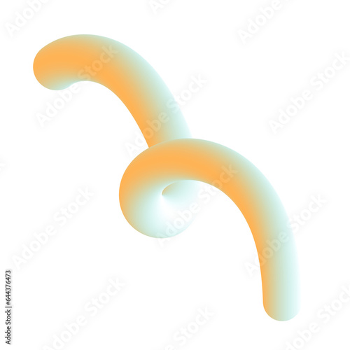 3D Gradient Squiggly Line Shape