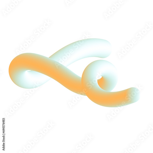3D Gradient Squiggly Line Shape