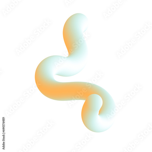 3D Gradient Squiggly Line Shape