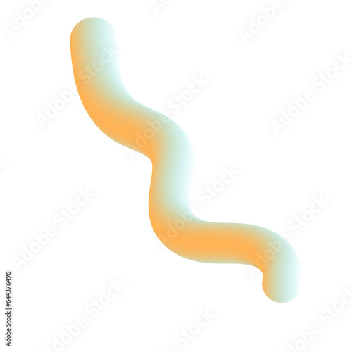 3D Gradient Squiggly Line Shape