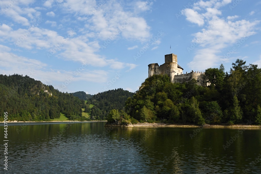 Niedzica castle above lake czorstyn in polish national park Pieniny