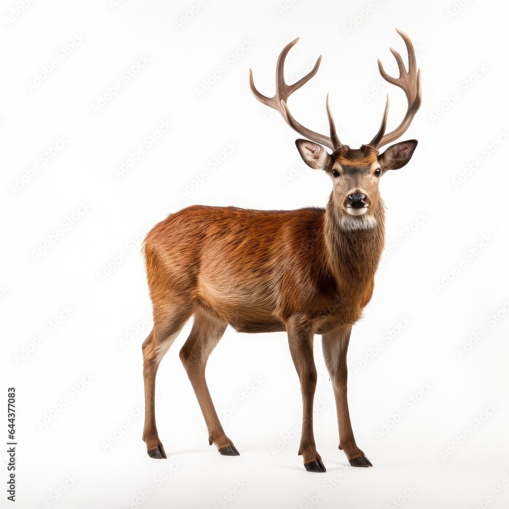 Deer on white background, AI generated Image Deer on white background, AI generated Image