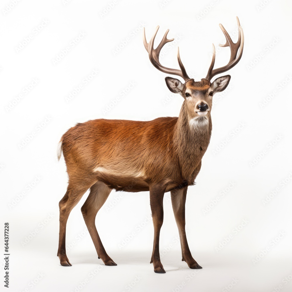 Fototapeta premium Deer on white background, AI generated Image