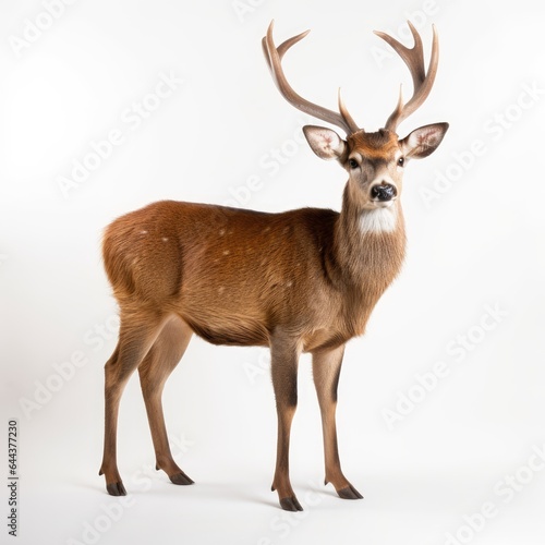 Deer on white background  AI generated Image