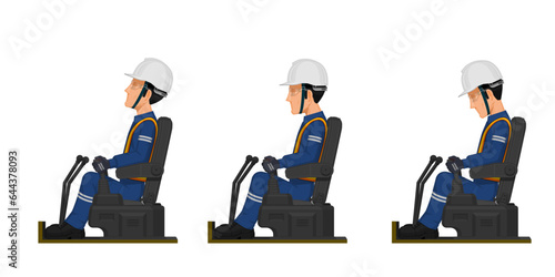Set of worker is driving some vehicle