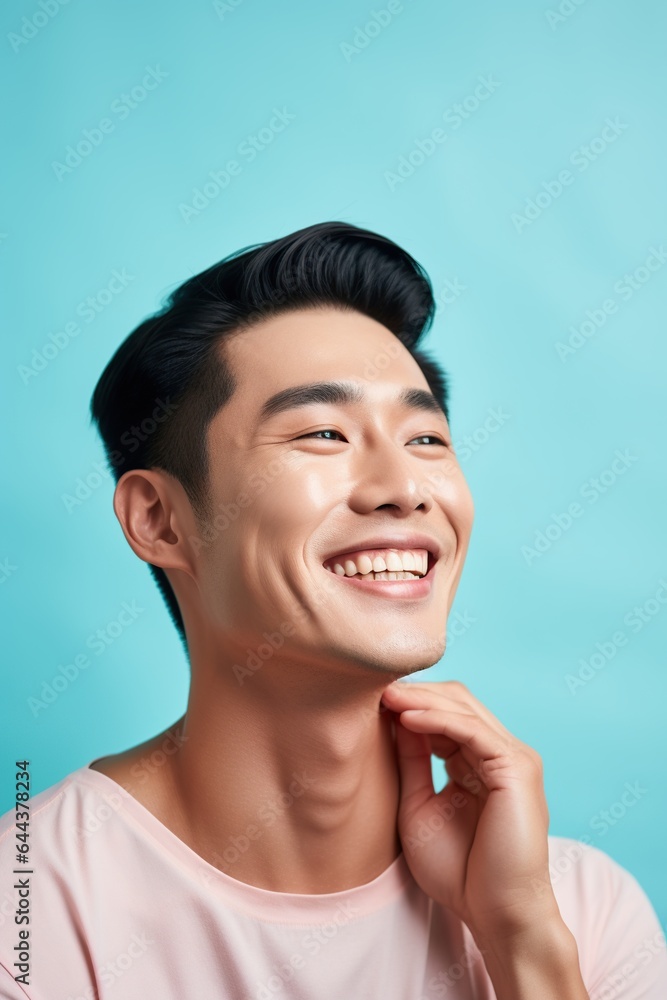 Portrait of smiling young asian man. AI Generated Portrait of smiling young asian man. AI Generated