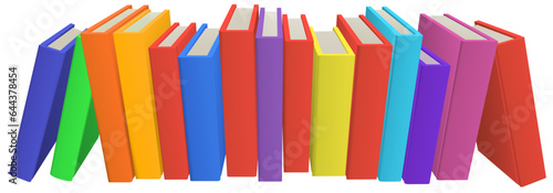A row of library or education books illustration