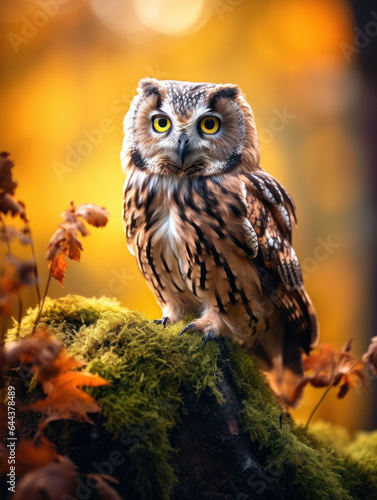 Owl in its Natural Habitat, Wildlife Photography, Generative AI © Vig