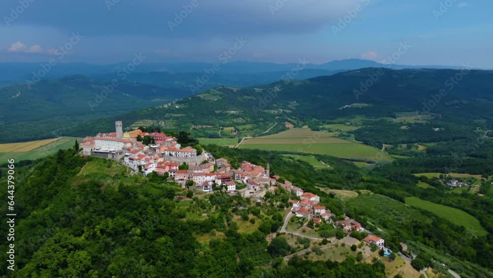 Motovun, Croatia. Old city from air Motovun, Croatia. Old city from air