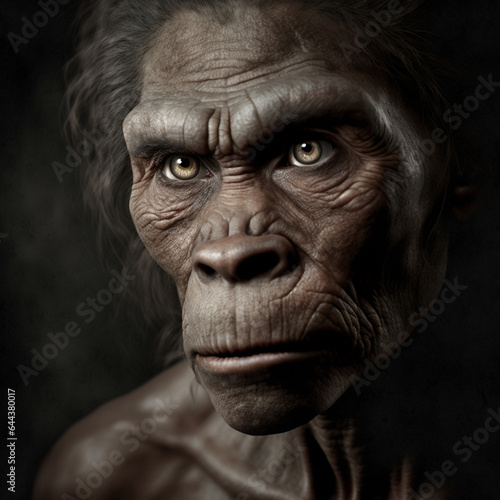 Ai reconstruction of the Australopithecus face, prehistoric ancestor of man