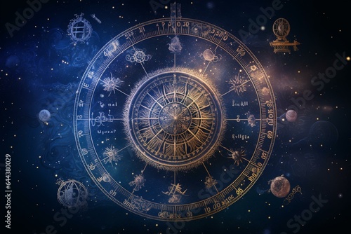 Background with enchanting astrological symbols. Generative AI