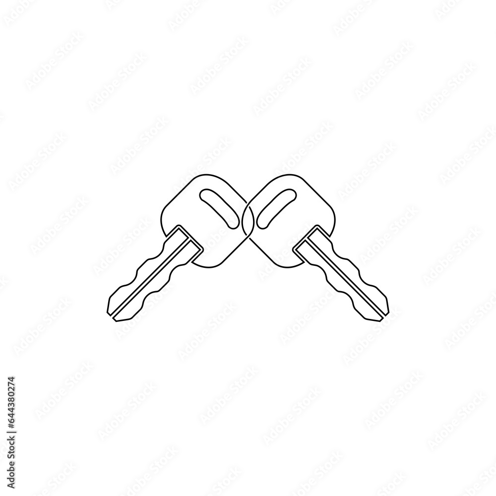 Old key icon isolated on transparent background Old key icon isolated on transparent background