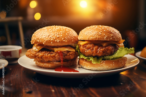 Wallpaper Mural A fresh burger on a table Torontodigital.ca