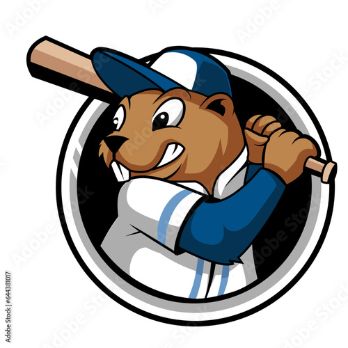 squirrel baseball mascot logo