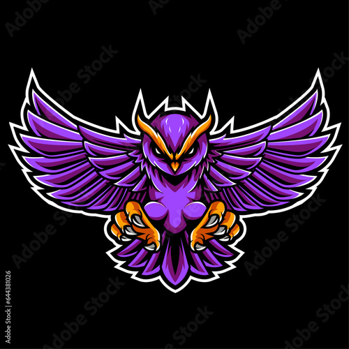 Owl Mascot esport gaming logo design