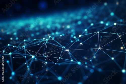 Interconnected network and mesh facilitating internet, blockchain, crypto, and communication services through nodes and lines. Generative AI