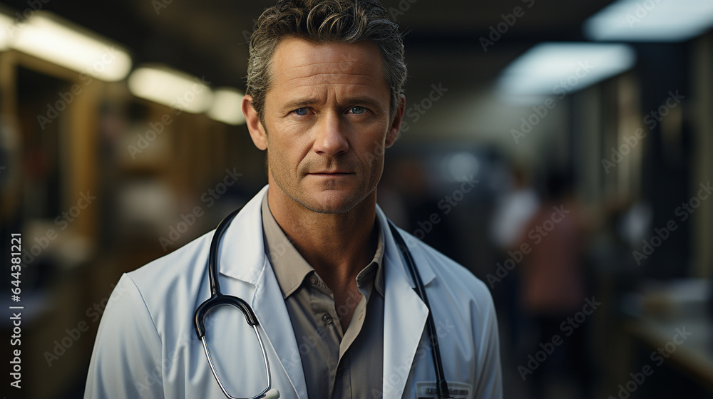 Portrait of the doctor. Generative AI Portrait of the doctor. Generative AI