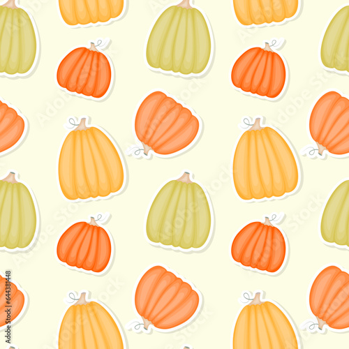 Pumpkin pattern. Element Halloween and thanksgiving design. Vector illustration