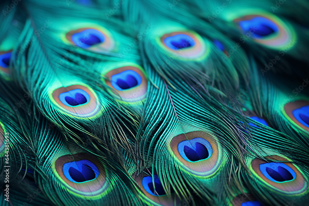 Obraz premium Some peacock feathers close up