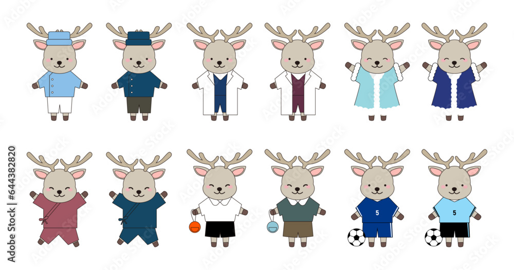 Cute reindeer, deer, dress up Cute reindeer, deer, dress up