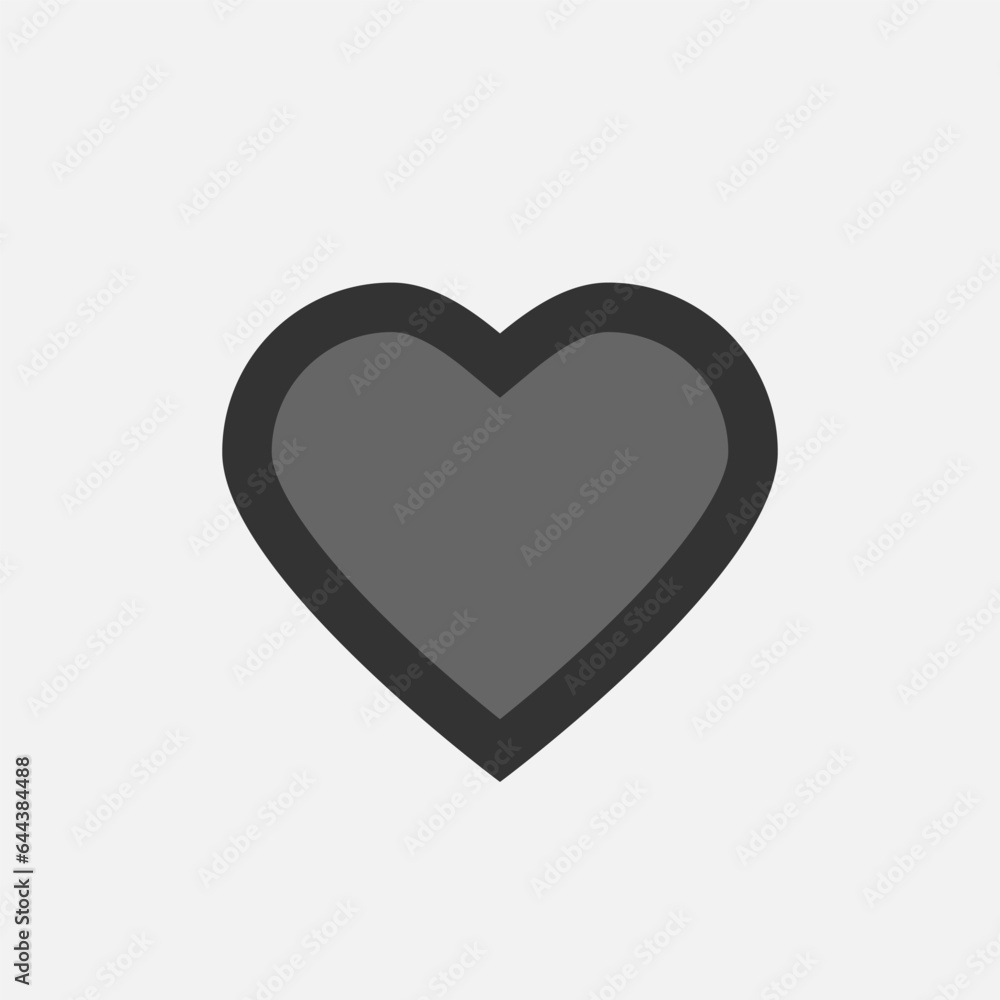 Heart Geometric Basic Shape Icon. Love Symbol - Vector Logo Template.