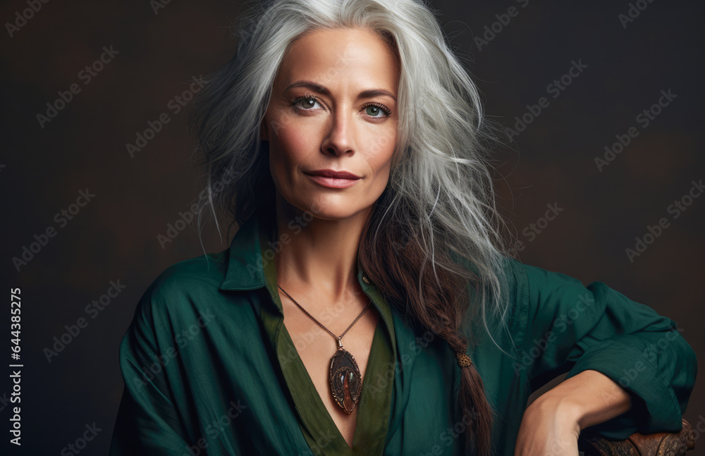 Attractive mature woman posing for the camera Attractive mature woman posing for the camera