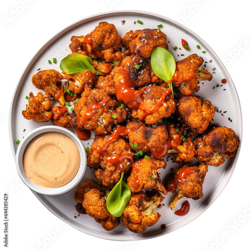 delicious crispy cauliflower wings isolated on transparent background Remove png, Clipping Path