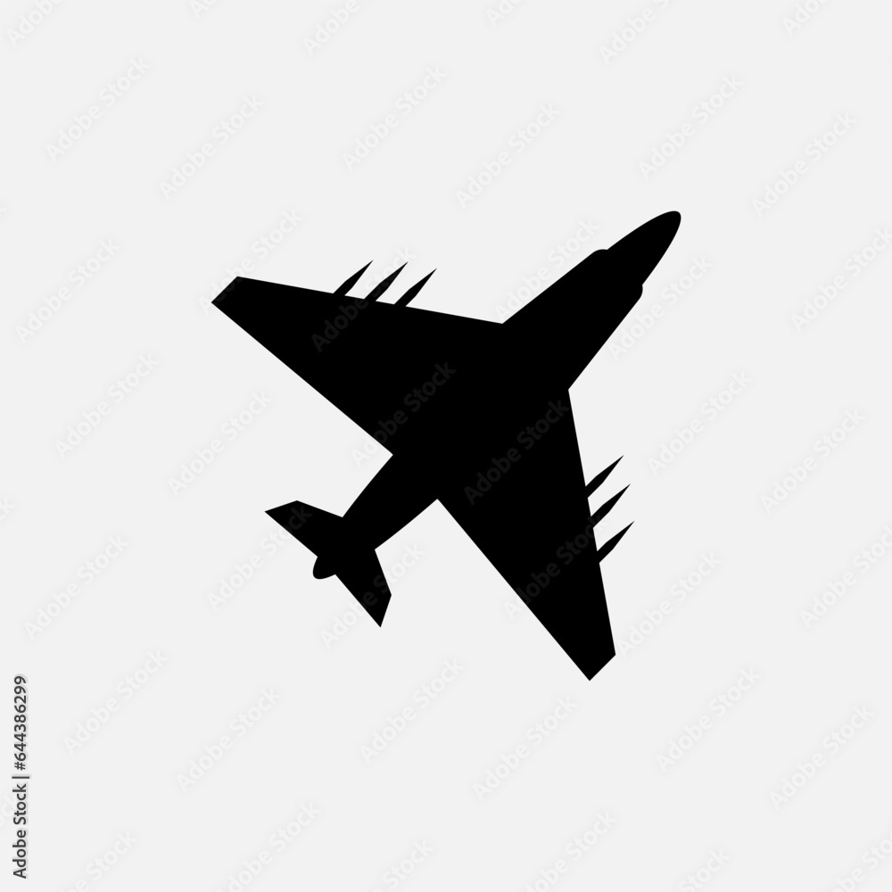Fighter Plane Icon. Air Forces, Bomber Symbol. Fighter Plane Icon. Air Forces, Bomber Symbol.