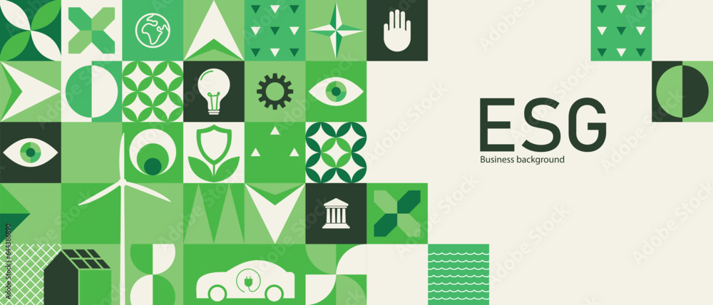 esg environmental social governance sustainable power renewable energy green eco friendly electricity background template vector flyer banner cover poster brochure design