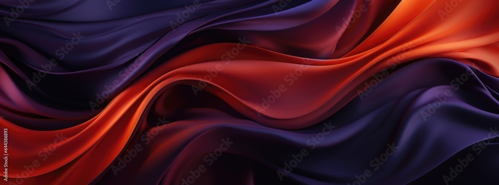 Wallpaper Pattern, Silky wavy waves, Fabric, Silk texture, Blue, Red. With shades of dark blue, purple, red in a unique wonderful pattern.