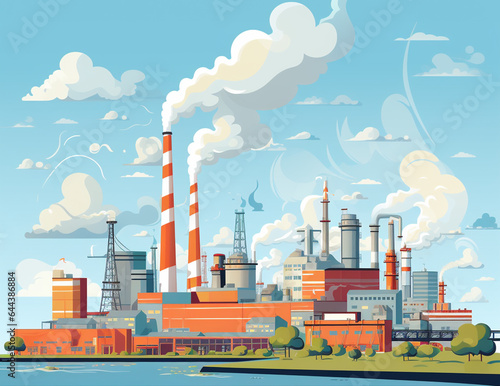 Industrial factory vector illustration pollution contamination environment