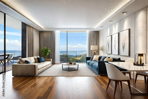 "Elegant Living Room Interior Design: Harmonious Blend of Style and Comfort"
